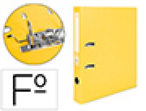 Pasta de arquivo de alavanca liderpapel documenta pvc folio lombada 52 mm amarelo , Liderpapel , 79705 , 8423473873452